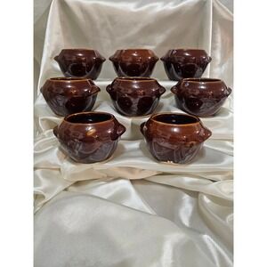 Vintage McCoy Heinz No. 708 Brown Stoneware Crock Bowls Set of 8